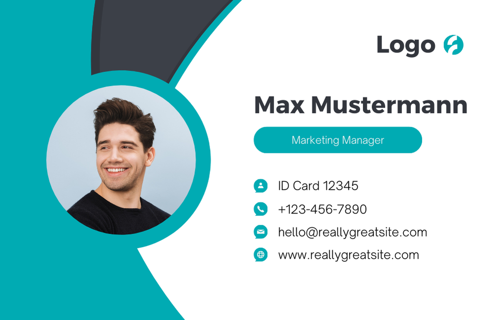 Türkis grau Visitenkarte